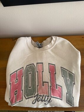 HOLLY Jolly Graphic Crewneck Sweatshirt - Cream